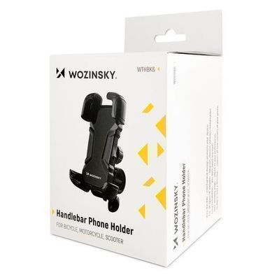 Wozinsky Robuster Handyhalter für Lenker - Fahrrad, Motorrad, Roller, Schwarz (W