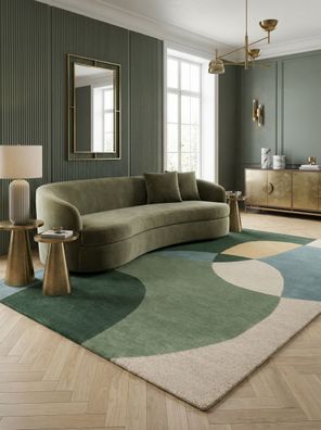 Wollteppich abstrakt Hoch-Tief-Struktur modern skandinavisch - AIRE Kadima Design