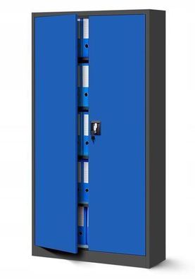 Aktenschrank Büroschrank Metallschrank Werkzeugschrank 195x90x40 cm Anthrazit-blau