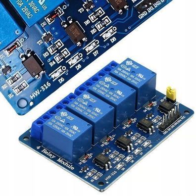 Rosfix Relaismodul 4-Kanal 12V – Optokoppler | 72×50×19 mm, 10A SPDT