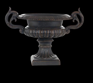 Medici Vase Pflanzschale Gusseisen Bronze-Braun - Neoklassik Antik H 25 cm