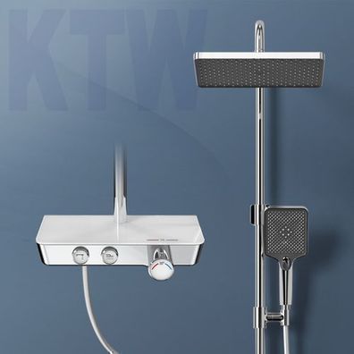 EMKE Duschsystem Duschpaneel Duschset Regendusche Set Mit Thermostat Handbrause