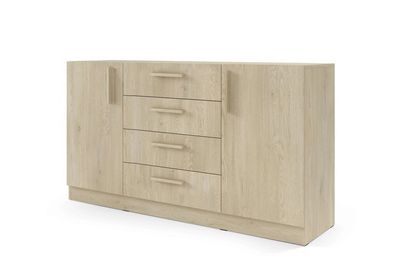 Furniture24 Kommode BRAGA BRK1DC Sideboard 155 cm - Eiche Cremona