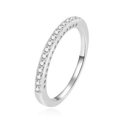 Feinsilberring mit klaren Zirkonen AGG365 - Kreis: 52 mm
