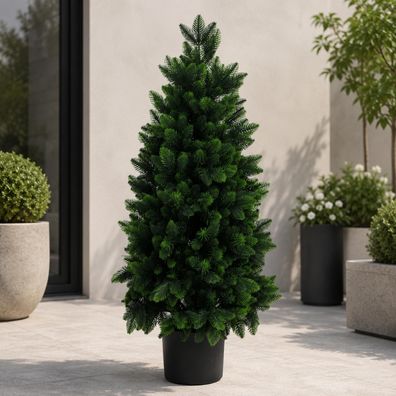 Künstliche Tanne HWC-R29, Kunstbaum Kunstpflanze, Outdoor Polyethylen, 85cm