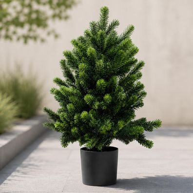 Künstliche Tanne HWC-R29, Dekobaum Kunstpflanze, Outdoor Polyethylen, 60cm