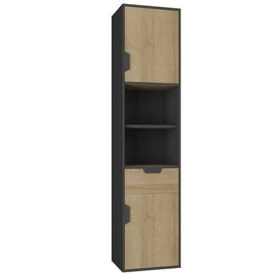 Schrank Nano NA5 Hochschrank mit Regalen 2 Türiger Kleiderschrank Halbschrank
