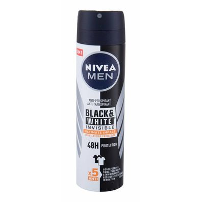 Men Invisible Black White Ultimate Impact Antitranspirant Ve Spreji