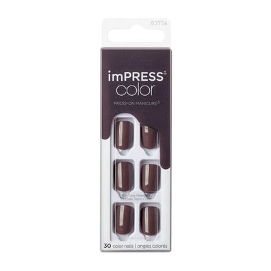 Self-adhesive nails imPRESS Color Try Gray 30 pcs
