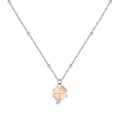 Charming steel bicolor necklace for good luck Maia SAUY05