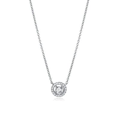 Elegant silver necklace with zircons Clasica 13013C000-30