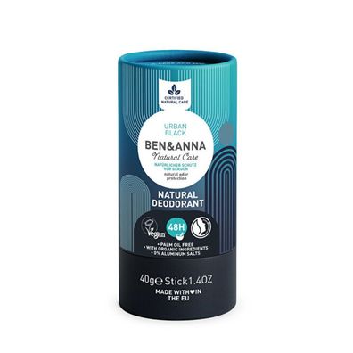 BEN&ANNA Natural Deodorant natürlicher Deodorant-Stick auf Sodabasis Urban Black 40g