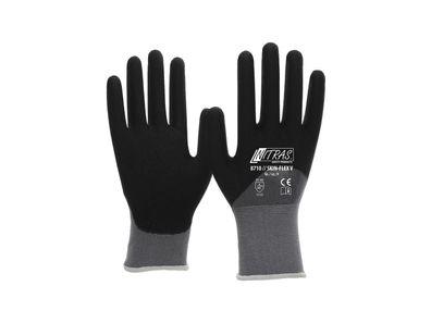 Skin Flex V Feinstrickhandschuh Gr. 9, grau / schwarz