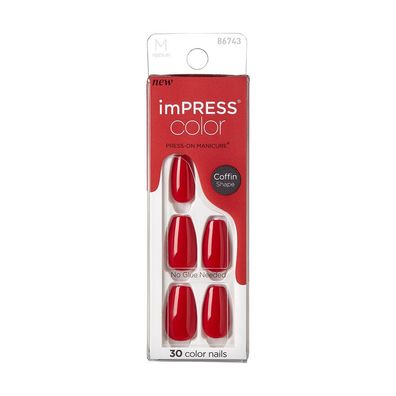 Self-adhesive nails imPRESS Color MC Reddy or Not 30 pcs