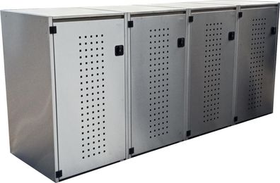 Mülltonnenhaus Boxxi Typ-XD, 4x 240l, Türfarbe Edelstahl
