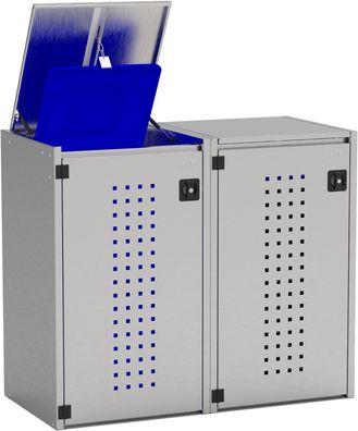 Mülltonnenhaus Boxxi Typ-XD, 2x 240l, Türfarbe Edelstahl