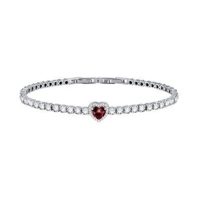 Zartes Silberarmband mit glitzerndem Herz Tesori SAVB18