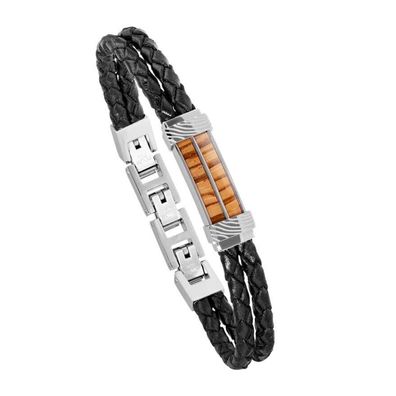 Holzkern Schmuck Herren-Armband Wildrider Zebrano/Schwarz