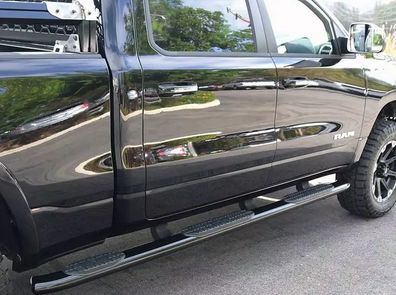 5" Oval "WTW" Einstiegsrohre schwarz wheel to wheel Dodge Ram 1500 Crew Cab 5.7ft