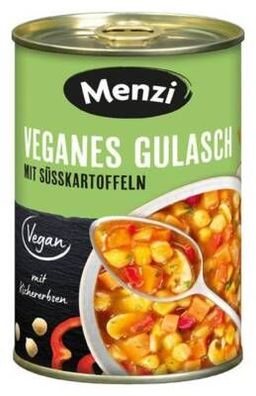 Menzi Veganes Gulasch mit Süßkartoffeln