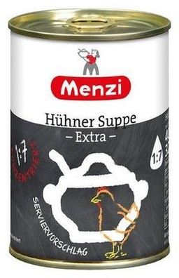 Menzi Hühner Suppe extra viel Hühnerfleisch konzentriert 400 ml Dose Glutenfrei