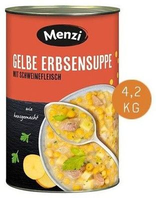 Menzi Gelbe Erbsen Suppe 4200 g Dose Proteinreich Frei von Ei