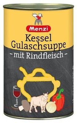 Menzi Kessel Gulasch 4200 g Dose Proteinreich Frei von Ei