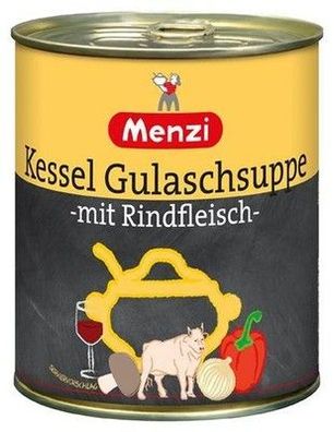 Menzi Kessel Gulasch 800 ml Dose Proteinreich Frei von Ei