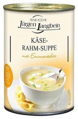 Jürgen Langbein Käse-Rahm-Suppe 400ml Dose vegetarisch mit Emmentaler Käse