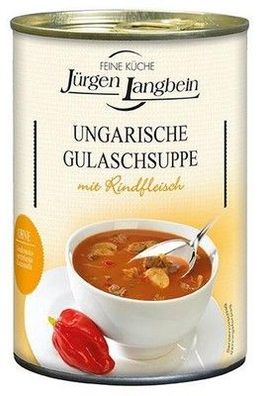 Jürgen Langbein Ungarische Gulaschsuppe, 400ml, mit Rindfleisch, tafelfertig