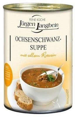 Jürgen Langbein Ochsenschwanz-Suppe, mit Rindfleisch und Rotwein, tafelfertig