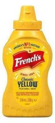 French's Classic Yellow Mustard, 226 g Sqeeze Flasche