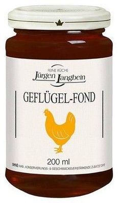 Jürgen Langbein Geflügel-Fond im 200ml Glas, Ohne Farb- u. Konservierungsstoffe