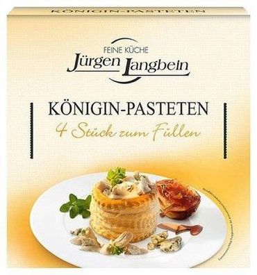 Jürgen Langbein Königin-Pasteten 4 Stück zum Füllen, 100g - z.B. für Ragout fin