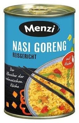 Menzi Nasi Goreng würzig-scharf, tafelfertig und glutenfrei in der 400g Dose