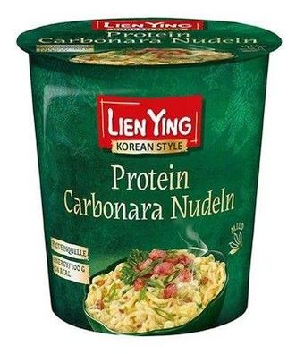 Lien Ying Protein Carbonara Nudeln Instand-Nudel-Snack 70g Becher Proteinquelle