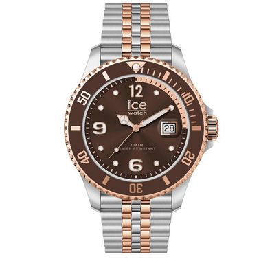 Uhr - ICE steel - Schokobraun - Bicolor Ø34mm
