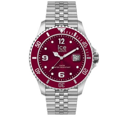 Uhr - ICE steel - Burgundersilber - Ø41mm