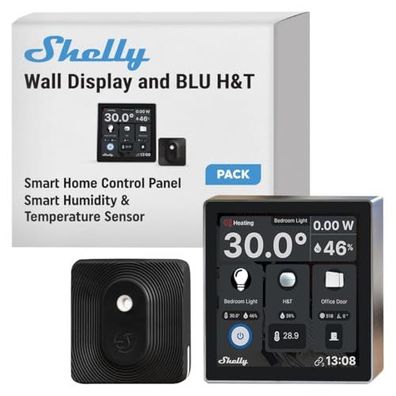 Shelly Wall Display & Sensor Bundle, Wi-Fi & Bluetooth Smart Home