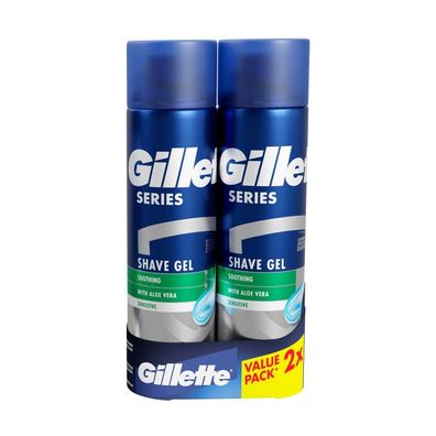 Geschenkset mit Rasiergels für empfindliche Haut 2 x 200 ml