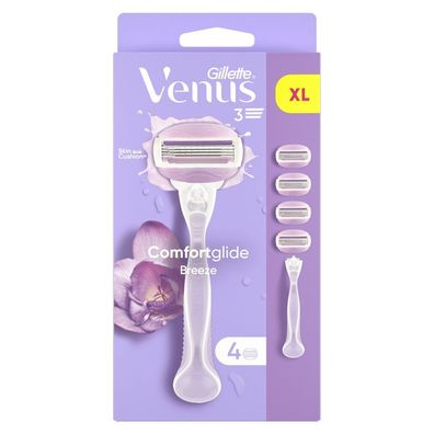 Venus Comfortglide Breeze Rasiermesser + 4 Köpfe