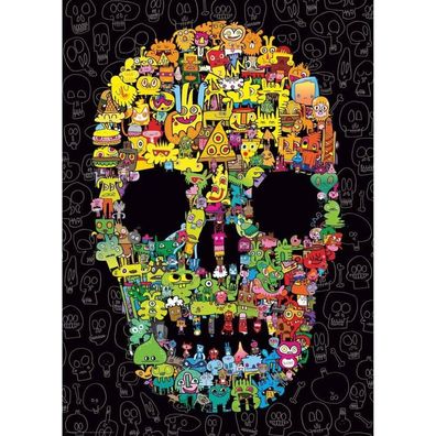 HEYE Puzzle Pens are my Friends: Doodle Skull 1000 Teile
