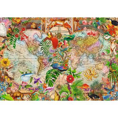 TREFL Puzzle Premium Plus Tea Time: Antick-Weltkarte 1000 dlks