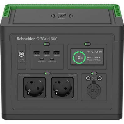 APC Schneider OffGrid 500 - Tragbares kraftwerk - LCD, Lithium-Ionen, 2 CEE 7/3 Schu