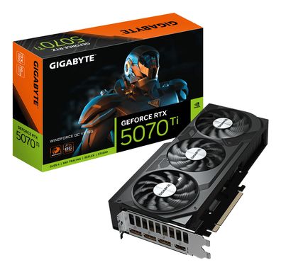 Gigabyte GeForce RTX 5070 Ti Windforce OC V2 16G Grafikkarte - 16GB GDDR6, 256bit, PC