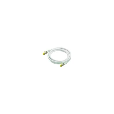 Python Patchkabel m. Cat.7 Rohkabel Nylongefl. weiß 1m