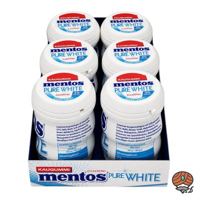 Mentos Pure White Kaugummi, Zuckerfrei, 6x 70g