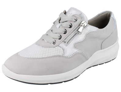 Waldläufer M-Tonia Damen Halbschuhe grau silber Nubukleder Textil