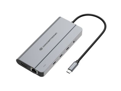 Conceptronic DONN34G 10-in-1 USB 3.2 Gen 2 MST dockingstation, HDMI 4K 60Hz, DisplayP