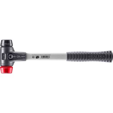 HALDER Simplex Schonhammer Ø 30 mm Gummi schwarz / Plastik rot mit verstärktem